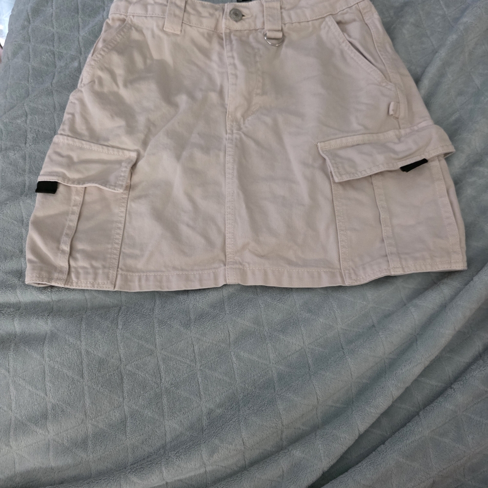 Forever 21 Beige Utility Cargo Mini Skirt - Size Small